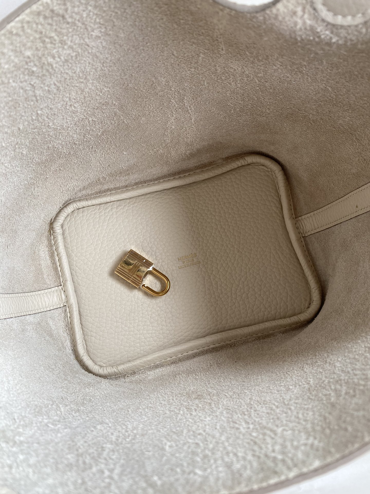 Hermes Picotin Lock 18 Bag In Cream White Clemence Leather